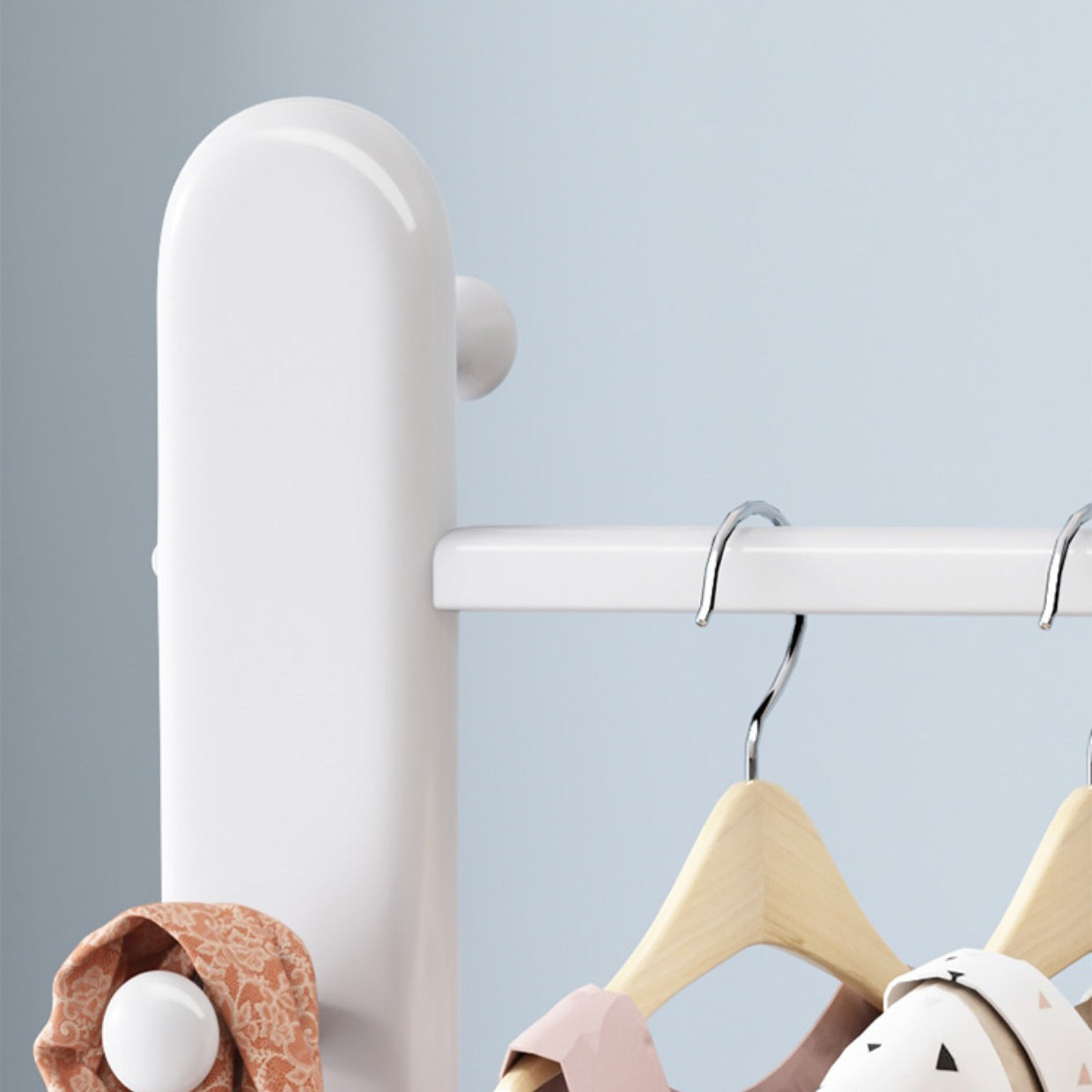 Stable Coat Rack Solid Rubberwood Free Standing Hooks Design Coat Rack