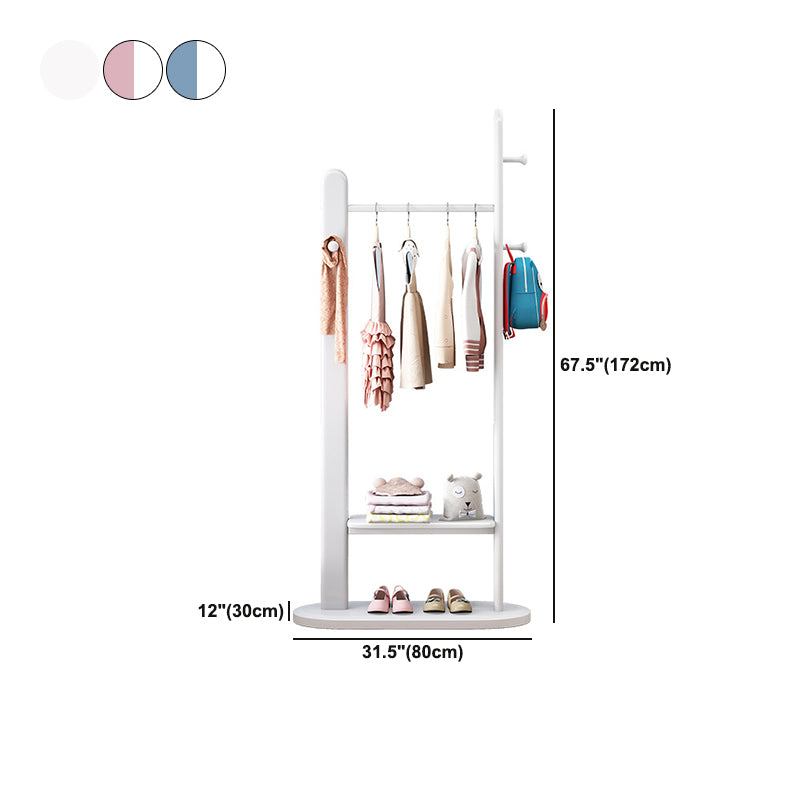 Stable Coat Rack Solid Rubberwood Free Standing Hooks Design Coat Rack