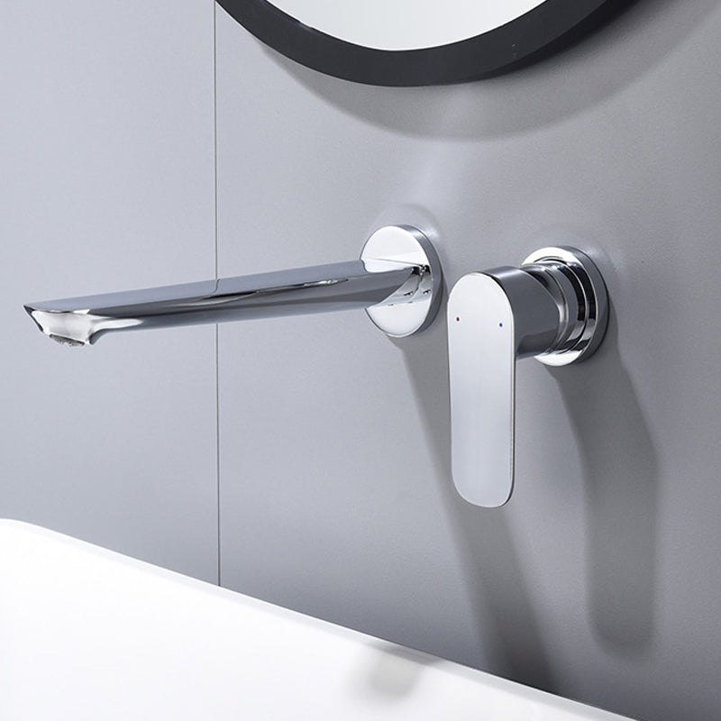 Modern 1-Handle Bathroom Sink Faucet Circular Wall Mounted Bathroom Faucet