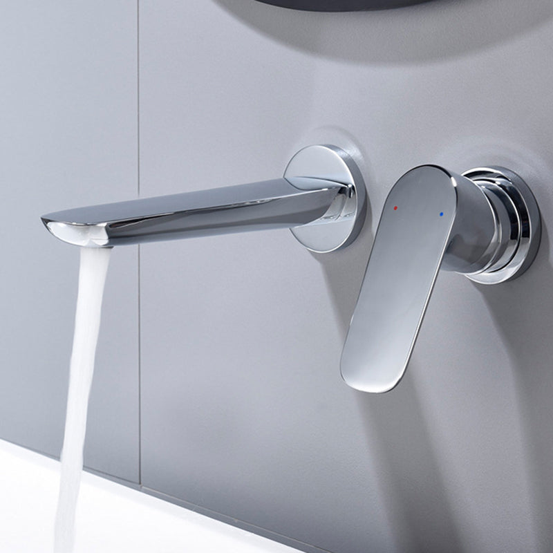 Modern 1-Handle Bathroom Sink Faucet Circular Wall Mounted Bathroom Faucet