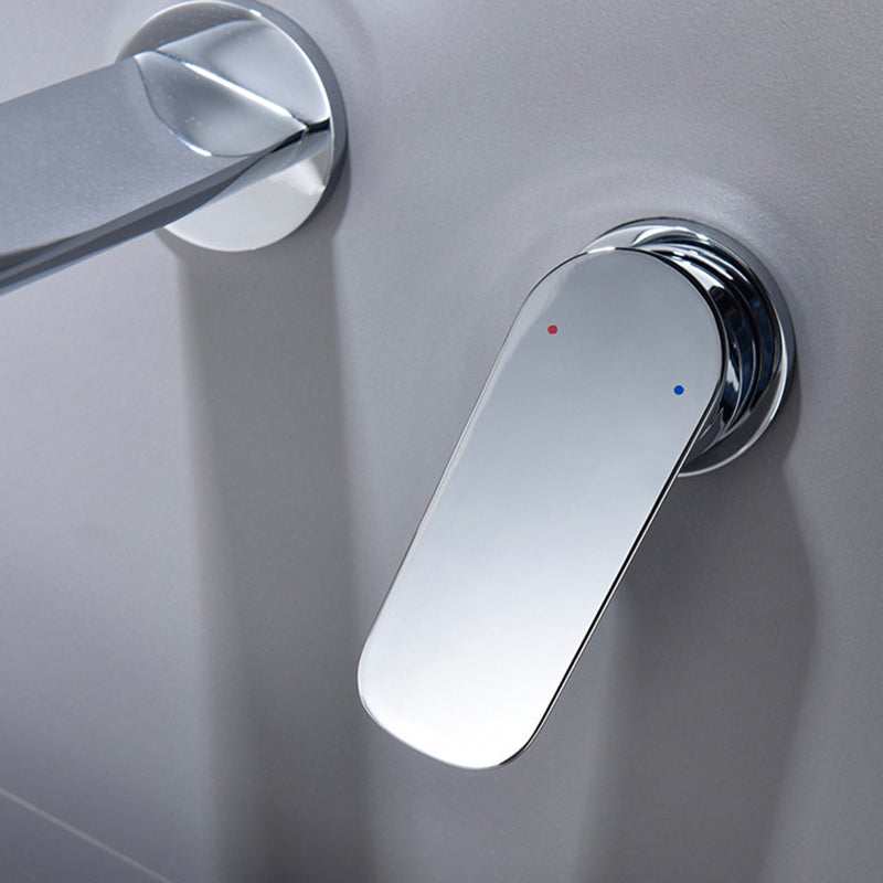 Modern 1-Handle Bathroom Sink Faucet Circular Wall Mounted Bathroom Faucet