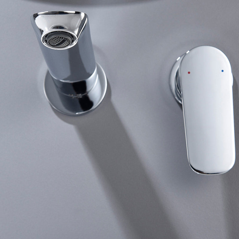 Modern 1-Handle Bathroom Sink Faucet Circular Wall Mounted Bathroom Faucet