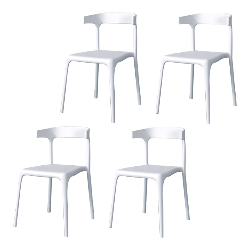 Modern Style Stackable Chair Dining Open Back Armless Chair for Kitchen with Plastic Legs