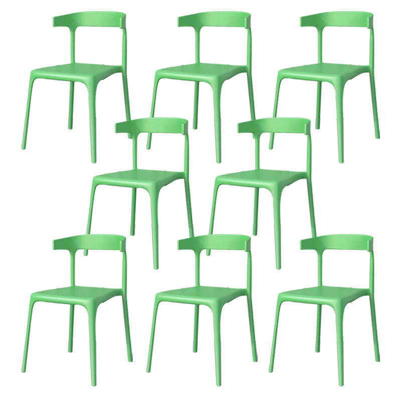 Modern Style Stackable Chair Dining Open Back Armless Chair for Kitchen with Plastic Legs