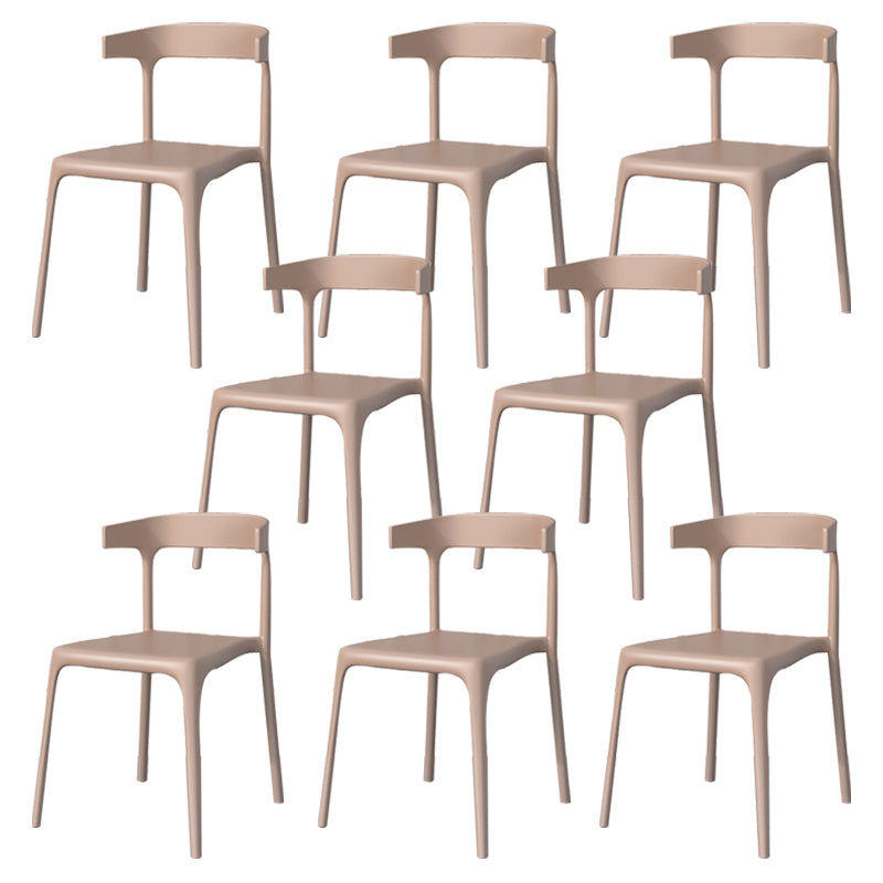 Modern Style Stackable Chair Dining Open Back Armless Chair for Kitchen with Plastic Legs