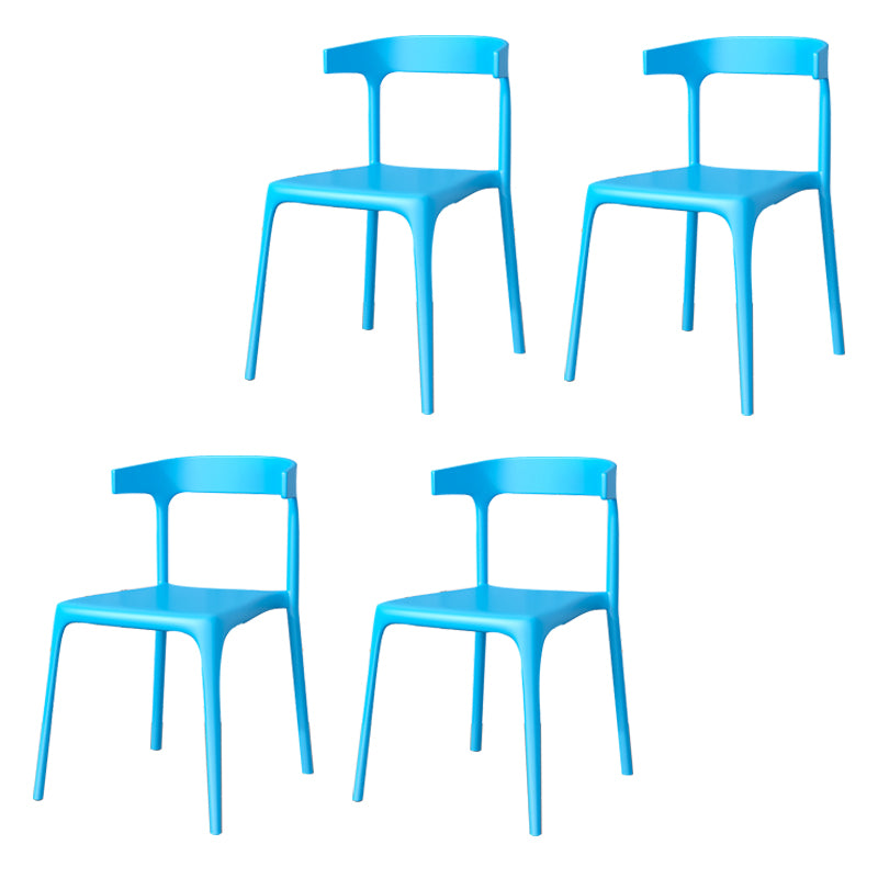 Modern Style Stackable Chair Dining Open Back Armless Chair for Kitchen with Plastic Legs