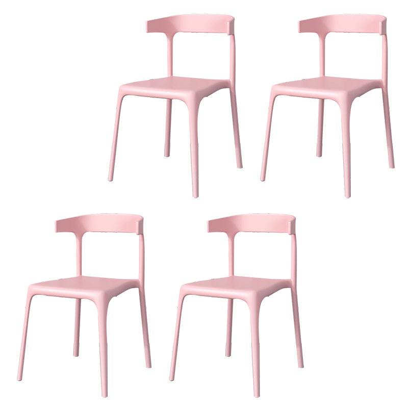 Modern Style Stackable Chair Dining Open Back Armless Chair for Kitchen with Plastic Legs