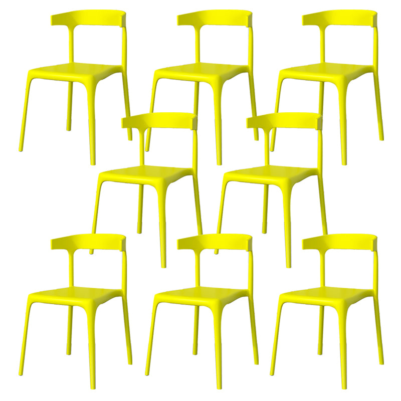 Modern Style Stackable Chair Dining Open Back Armless Chair for Kitchen with Plastic Legs