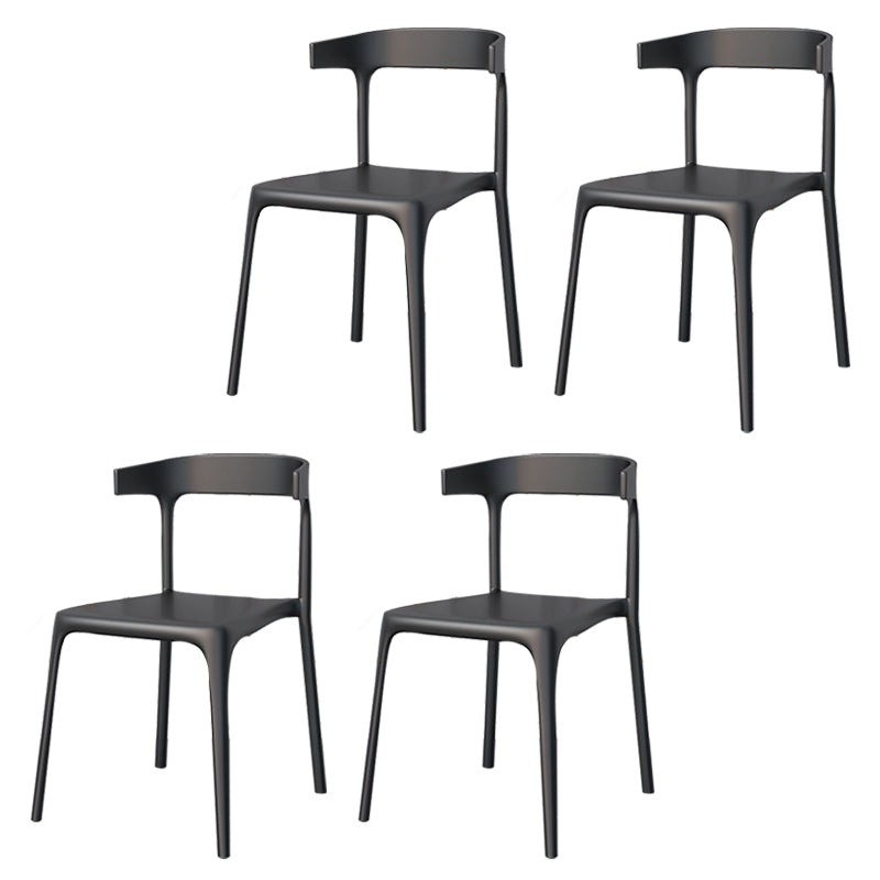 Modern Style Stackable Chair Dining Open Back Armless Chair for Kitchen with Plastic Legs