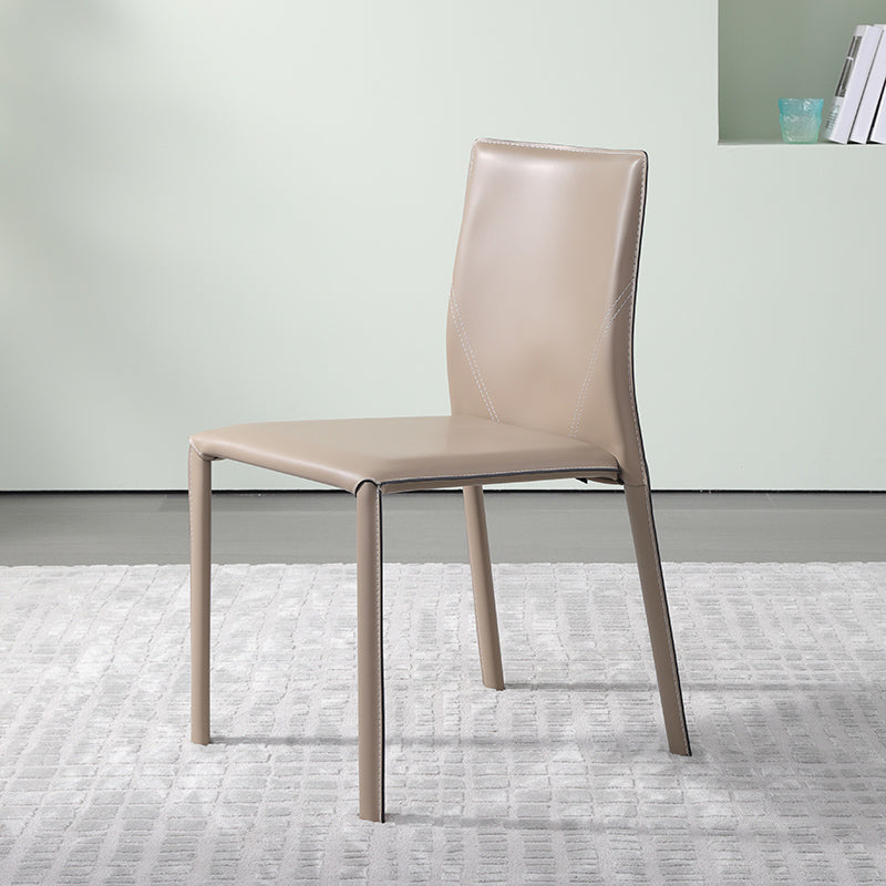 Designer Style Armless Chair Solid Back Side Leather Chair for Restaurant