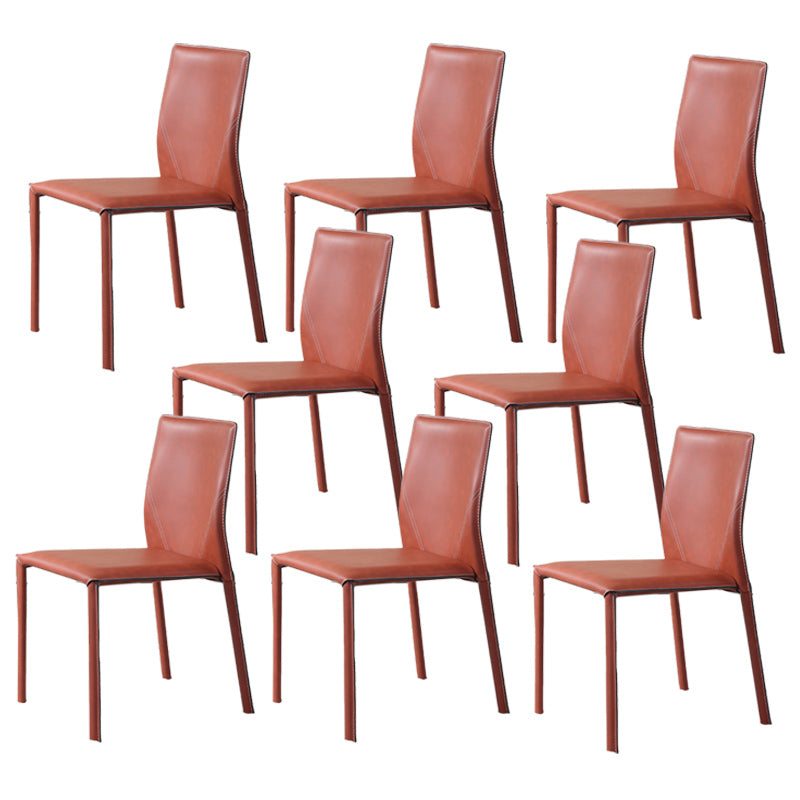 Designer Style Armless Chair Solid Back Side Leather Chair for Restaurant