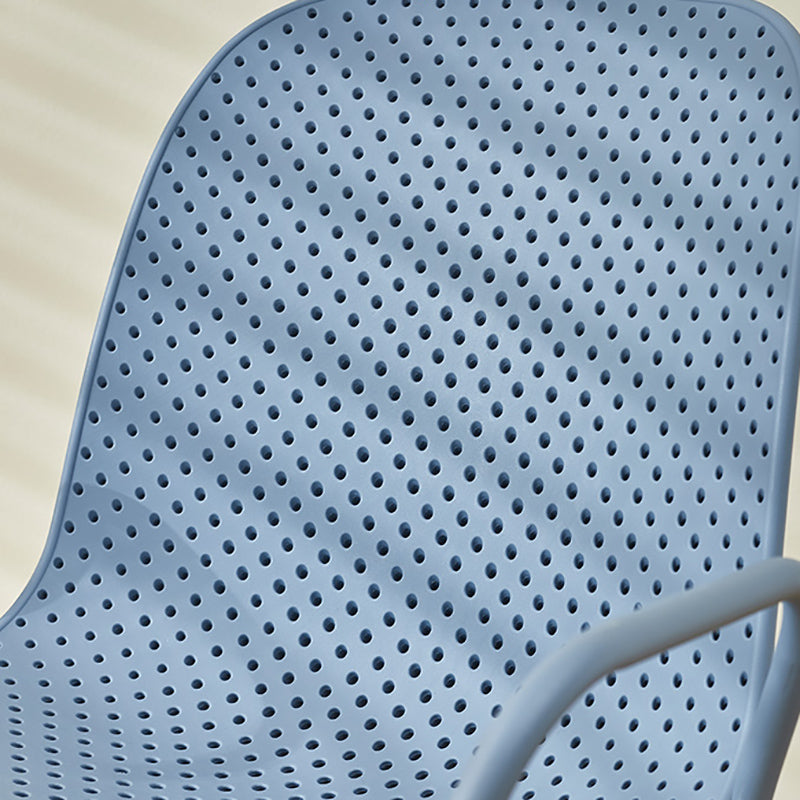 Contemporary Style Arm Chair Plastic Dining Chair with Metal Base