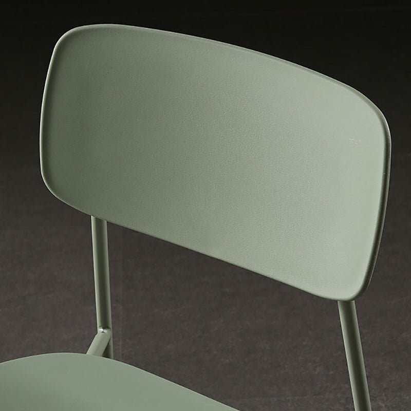 Industrial Armless Kitchen Chair Plastic Open Back Side Indoor Chair with Metal Base
