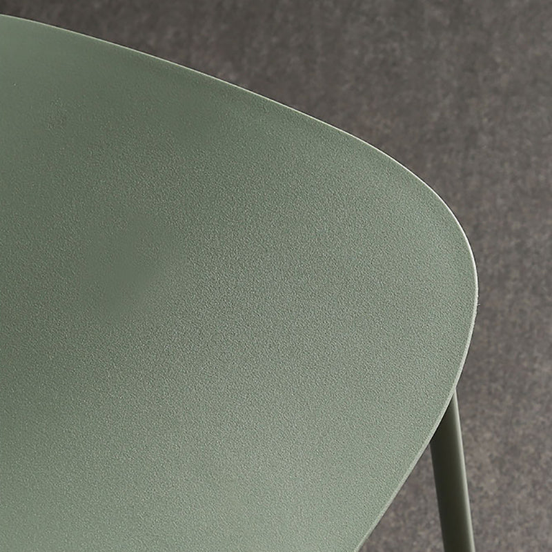 Industrial Armless Kitchen Chair Plastic Open Back Side Indoor Chair with Metal Base