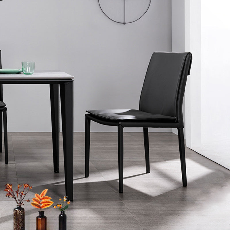 Upholstered Side Chair Faux Leather Modern Dining Side Chair