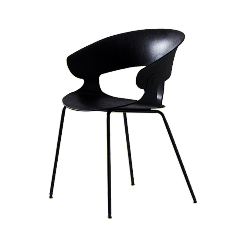 Modern Open Back Side Chair Plastic Indoor Arm Chair for Dining Room