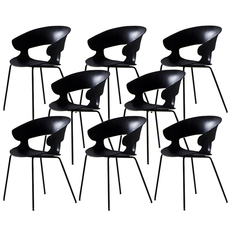 Modern Open Back Side Chair Plastic Indoor Arm Chair for Dining Room