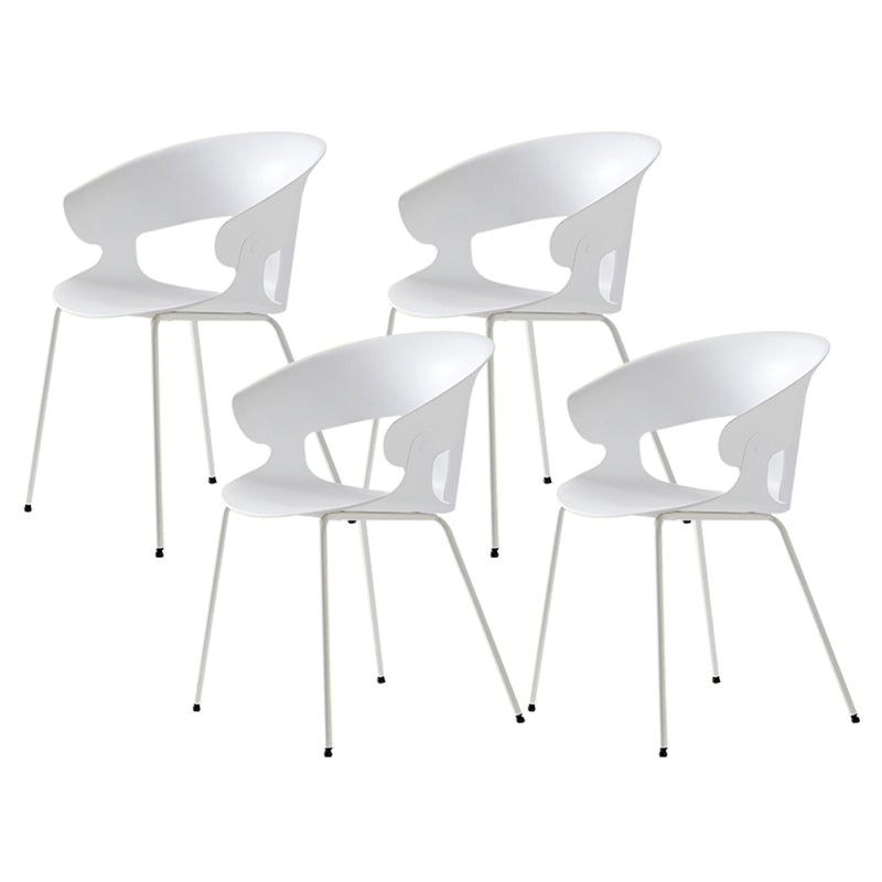 Modern Open Back Side Chair Plastic Indoor Arm Chair for Dining Room