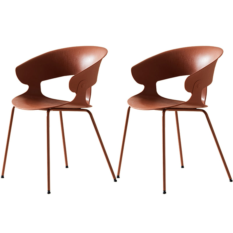 Modern Open Back Side Chair Plastic Indoor Arm Chair for Dining Room