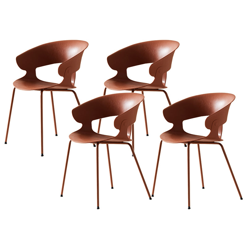 Modern Open Back Side Chair Plastic Indoor Arm Chair for Dining Room