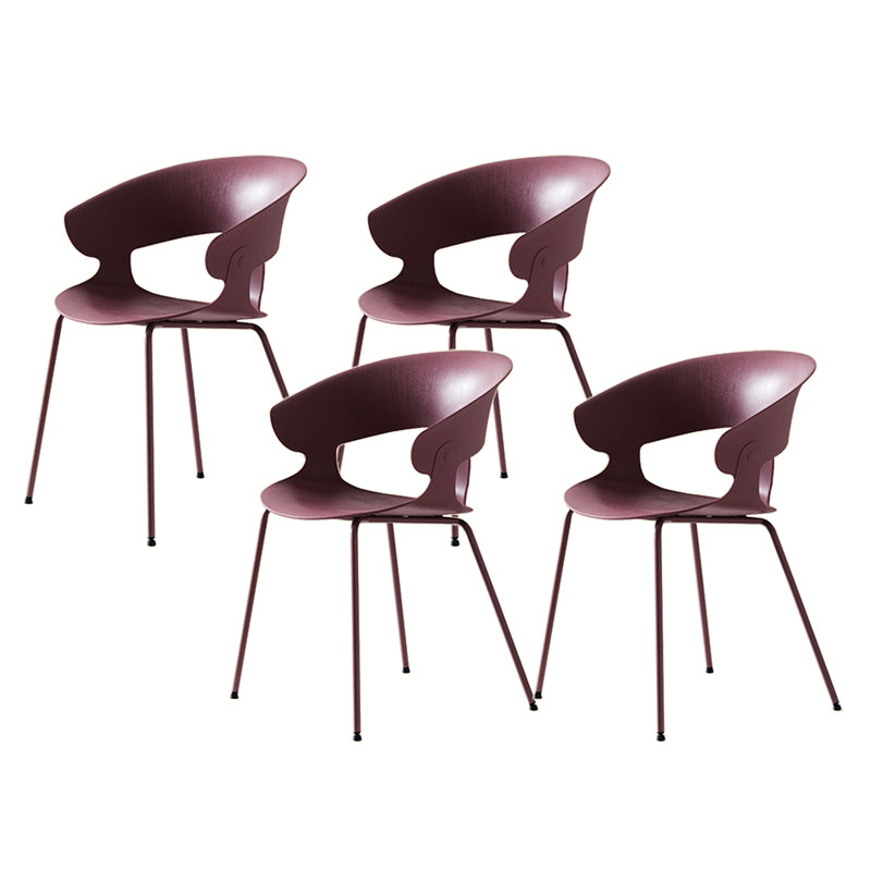 Modern Open Back Side Chair Plastic Indoor Arm Chair for Dining Room