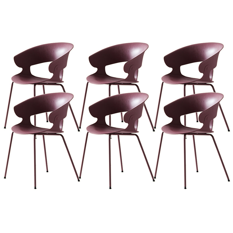 Modern Open Back Side Chair Plastic Indoor Arm Chair for Dining Room
