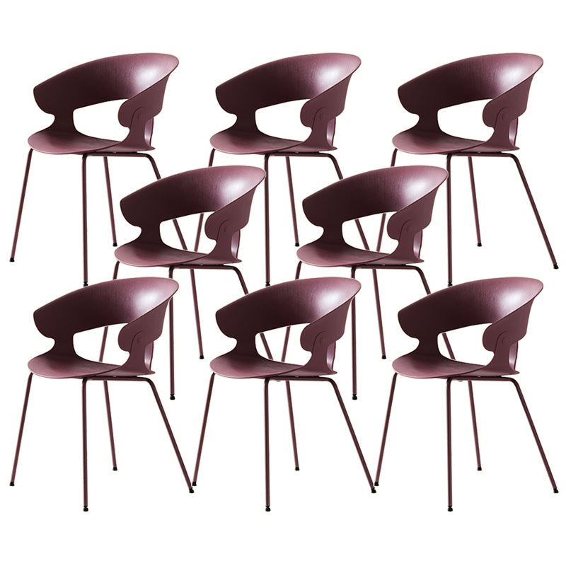 Modern Open Back Side Chair Plastic Indoor Arm Chair for Dining Room