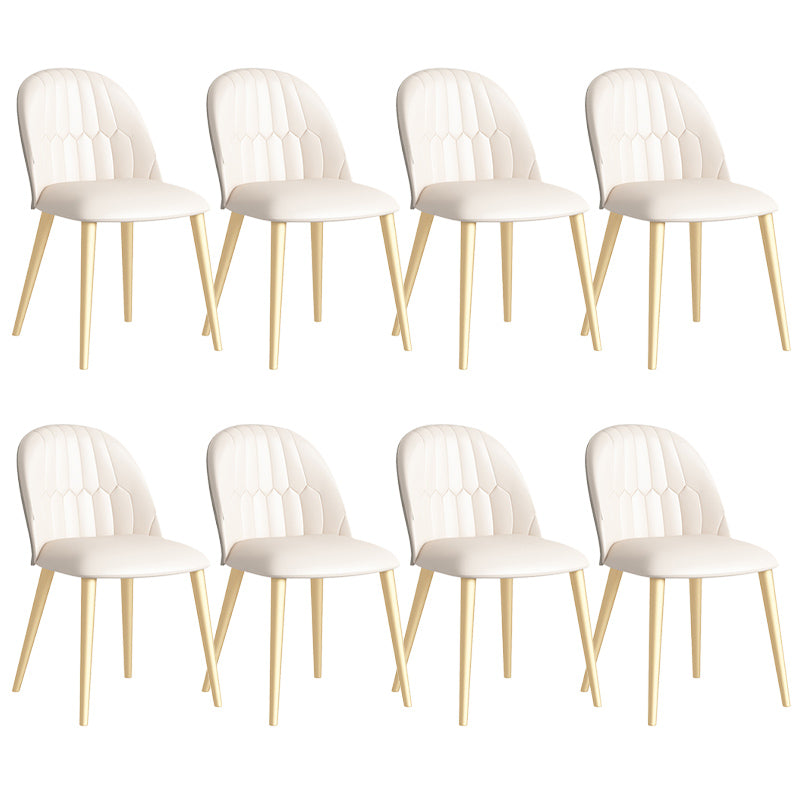 Glam Style Dining Chair Upholstered Dining Side Chair with Metal Legs