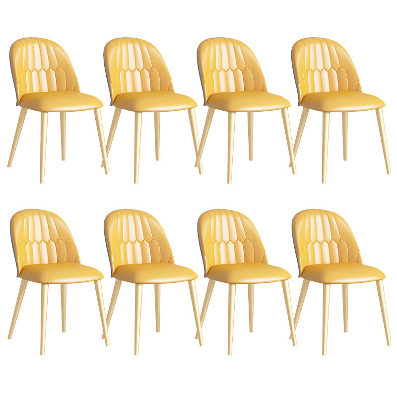 Glam Style Dining Chair Upholstered Dining Side Chair with Metal Legs