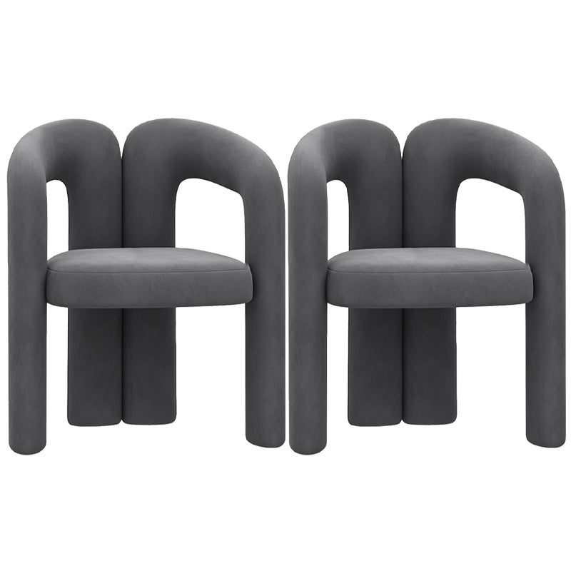 Modern Style Upholstered Dining Chair Open Back Dining Arm Chair for Home