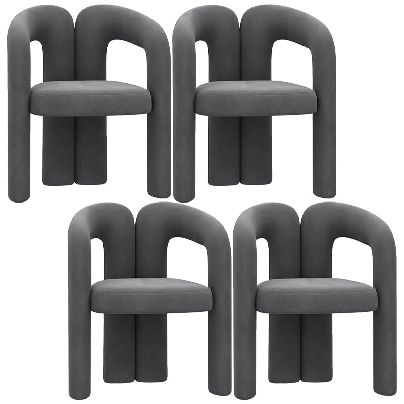 Modern Style Upholstered Dining Chair Open Back Dining Arm Chair for Home