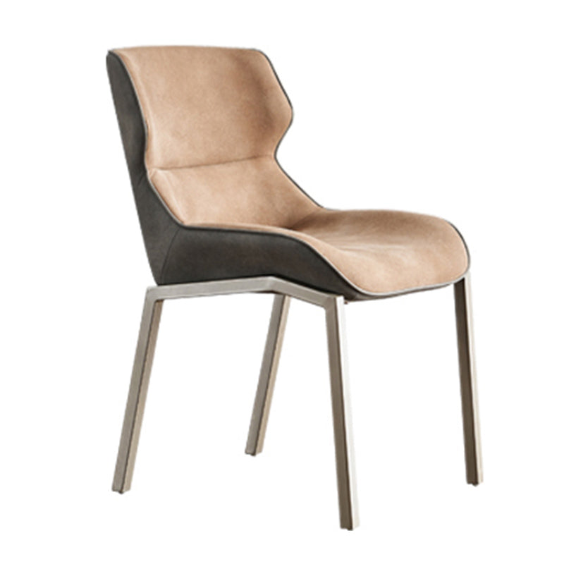 Metal Industrial Dining Chair with Grey Legs Matte Finish Wingback Side Chair