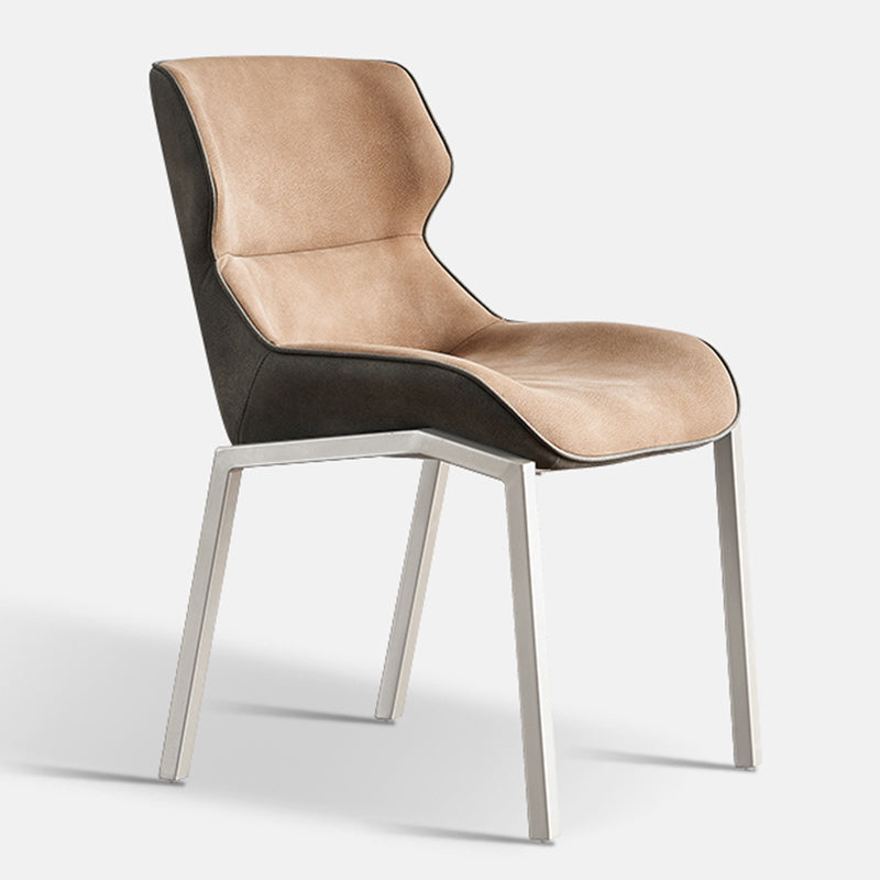 Metal Industrial Dining Chair with Grey Legs Matte Finish Wingback Side Chair