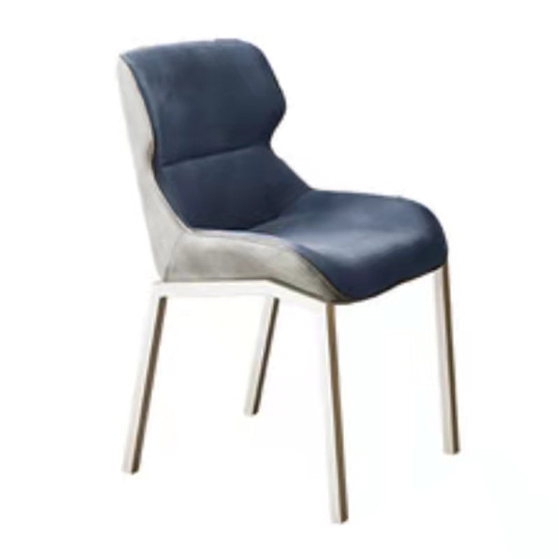 Metal Industrial Dining Chair with Grey Legs Matte Finish Wingback Side Chair