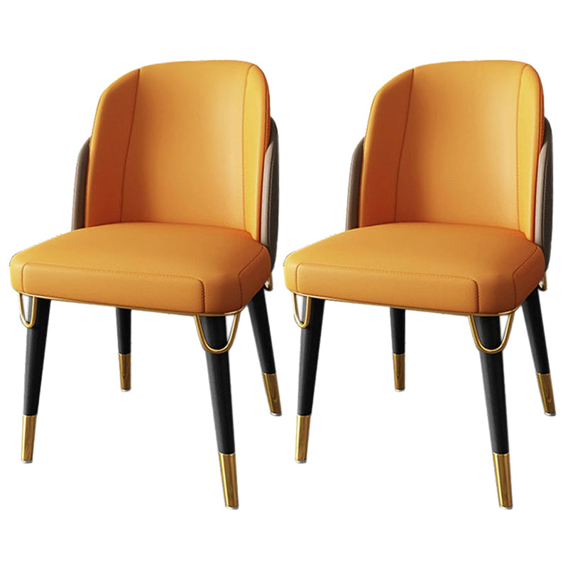 Glam Indoor Side Chair with Ash Wood Legs Matte Finish Dining Chair for Home