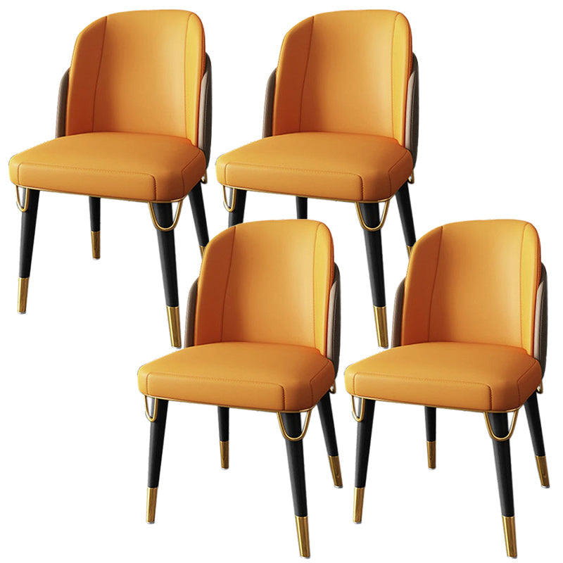 Glam Indoor Side Chair with Ash Wood Legs Matte Finish Dining Chair for Home