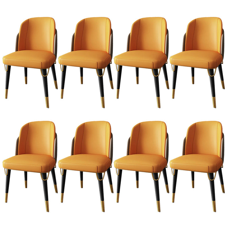 Glam Indoor Side Chair with Ash Wood Legs Matte Finish Dining Chair for Home