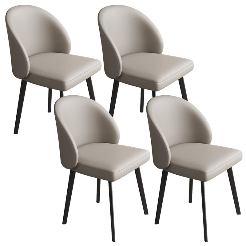 Faux Leather Dining Chairs Industrial Armless Dining Side Chair