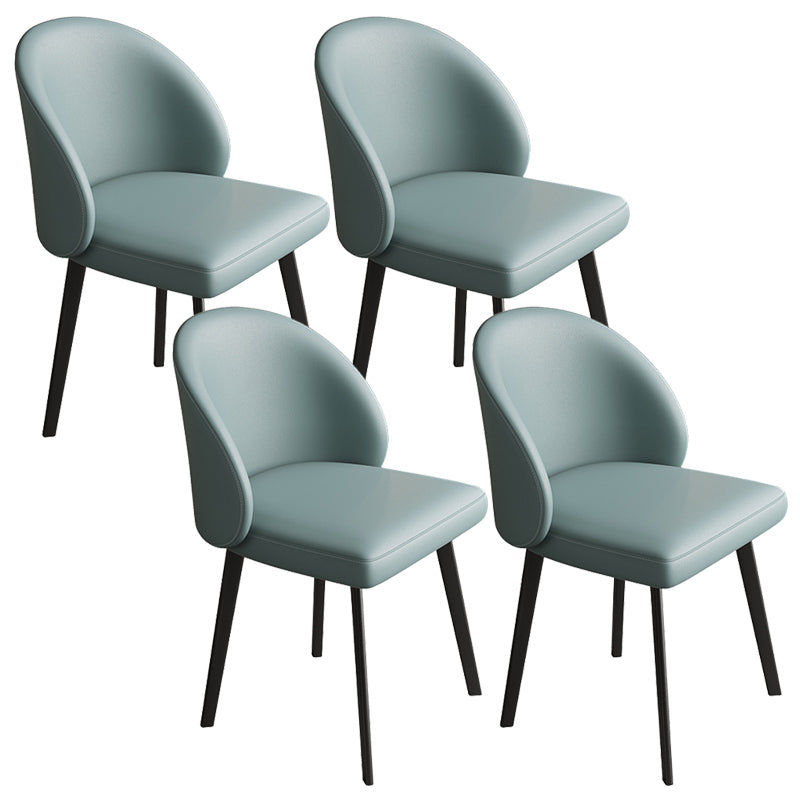 Faux Leather Dining Chairs Industrial Armless Dining Side Chair