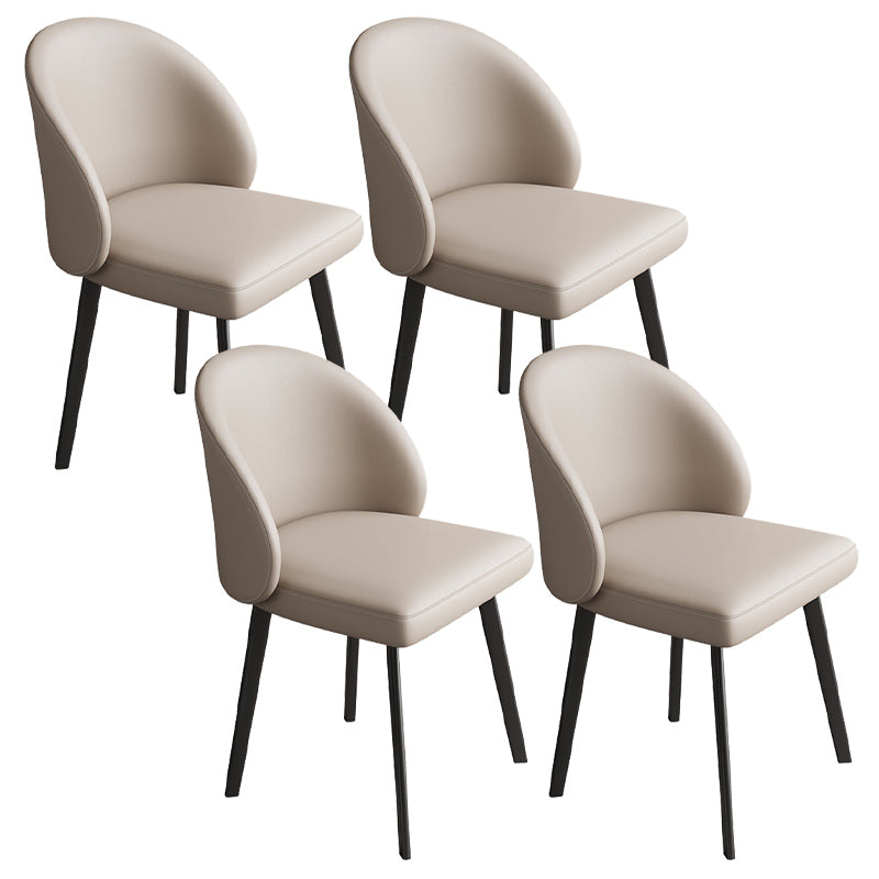 Faux Leather Dining Chairs Industrial Armless Dining Side Chair