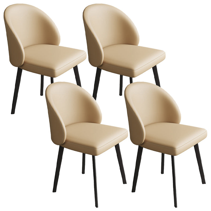 Faux Leather Dining Chairs Industrial Armless Dining Side Chair