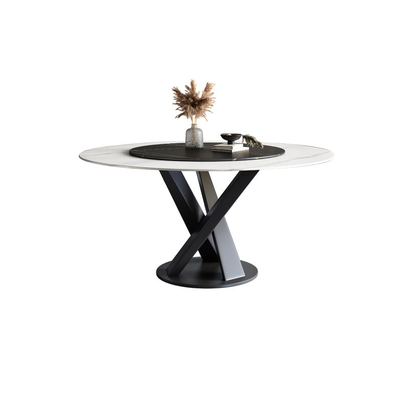 Modern Stone Dining Table Turntable Home Kitchen Pedestal Furniture
