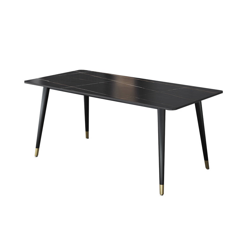 Rectangle Dining Table Stone Top Dining Table with Iron Base