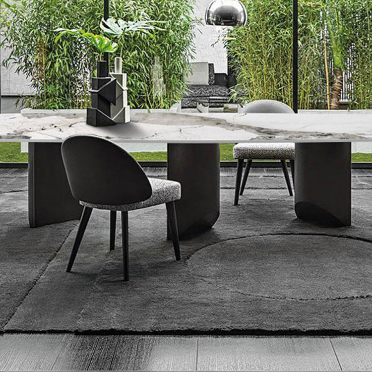 Modern Metal Base Dining Table Stone Rectangle Dining Table for Home