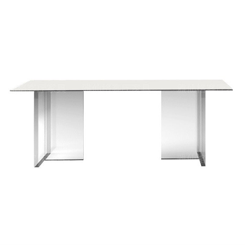 Modern Double Pedestal Dining Table Slate Dining Table for Dining Room
