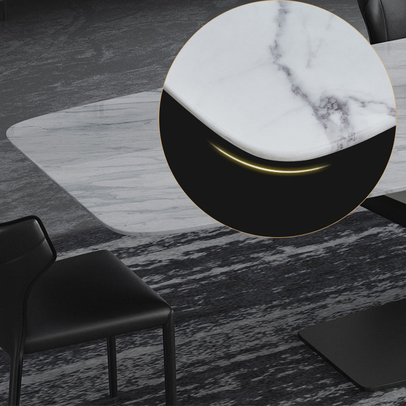 Traditional Luxury Table Metal Base Rectangle Dining Table for Home