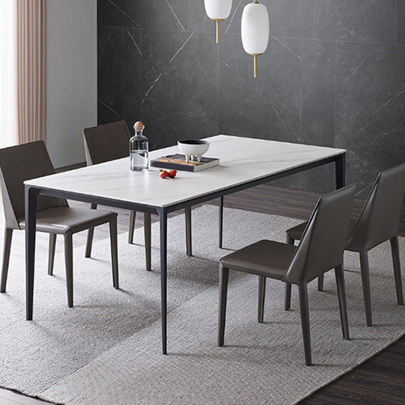Contemporary Rectangle Dining Table Stone Dining Table with 4 Legs