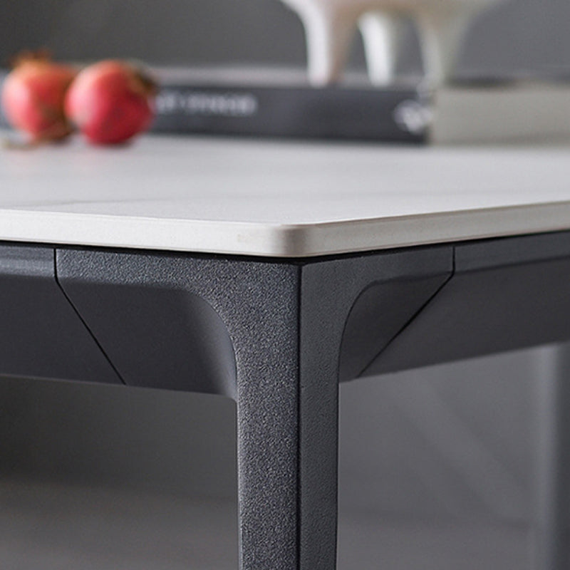 Contemporary Rectangle Dining Table Stone Dining Table with 4 Legs