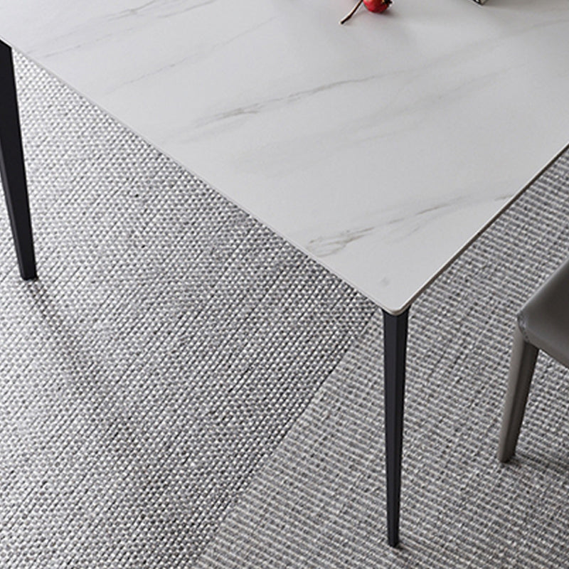 Contemporary Rectangle Dining Table Stone Dining Table with 4 Legs