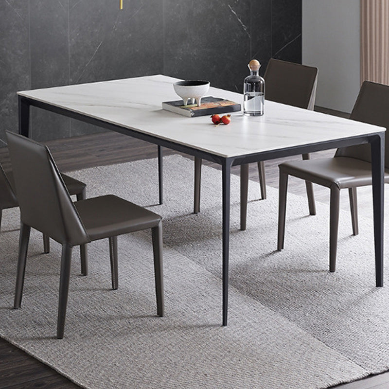 Contemporary Rectangle Dining Table Stone Dining Table with 4 Legs